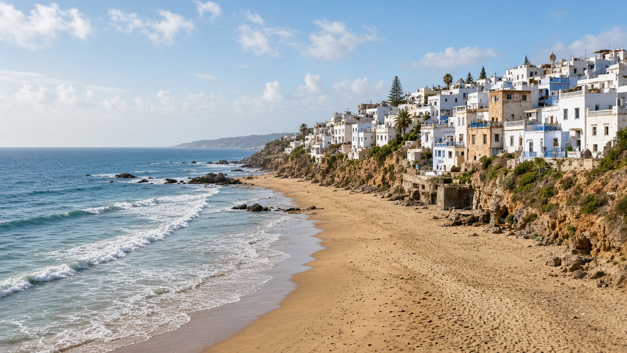 Taghazout'ta Atlantik sahili